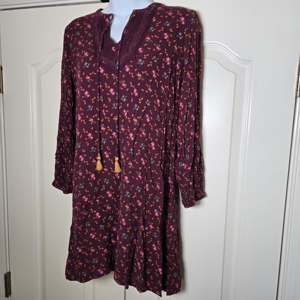 Matilda Jane‎ Moments Local Luxuries Sz XS Floral Boho Crochet Tassle Dress EUC